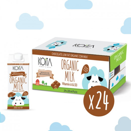 Koita Organic Low Fat Chocolate Milk 200 ml X24