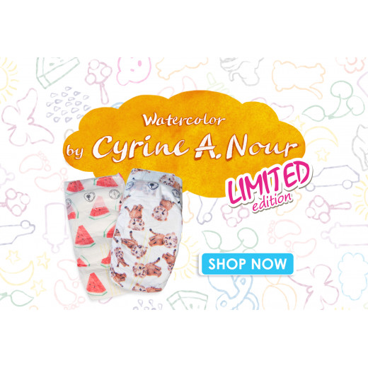 Pure Born - Organic Nappy Size 5, Cyrine Limited Edition Print, 11-18 Kg, 22 Nappies, Cheetah