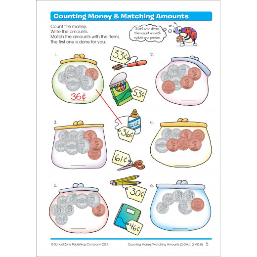 School Zone - time , money and fractions grade 1-2