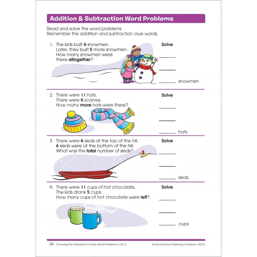 School Zone - Word Problems 1-2 ages 6-8 an i know it