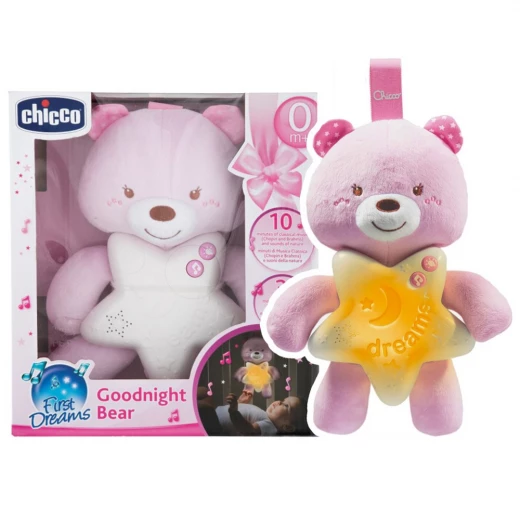 Chicco Toy First Dreams Goodnight Bear - Pink