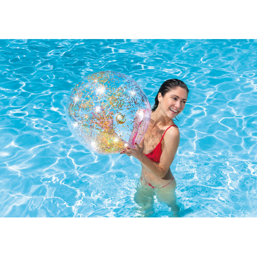 Intex Transparent Glitter Beach Ball, 1 Pack, Assorted Color