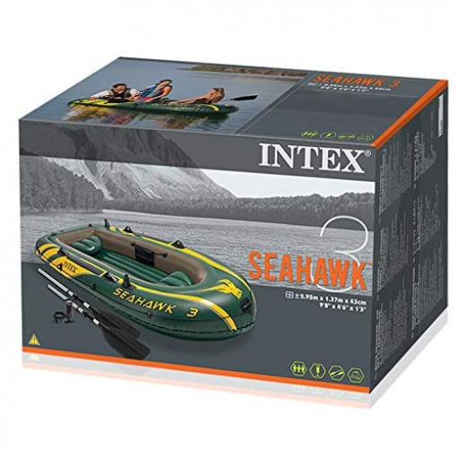 Intex Sea Hawk TM 3 Boat Sets (With 48" Aluminum oars, 68614) , 290 cm x 135 cm x 42.5 cm