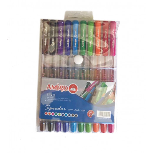 Amigo Colorful Pens, 10 Pieces