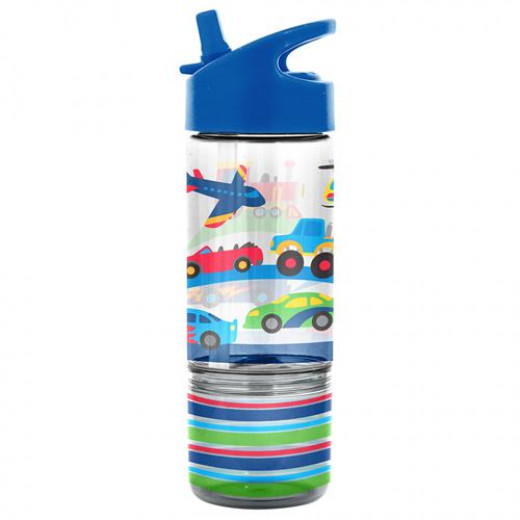 Stephen Joseph Flip Top Bottles with Snack Container, Transportation Design