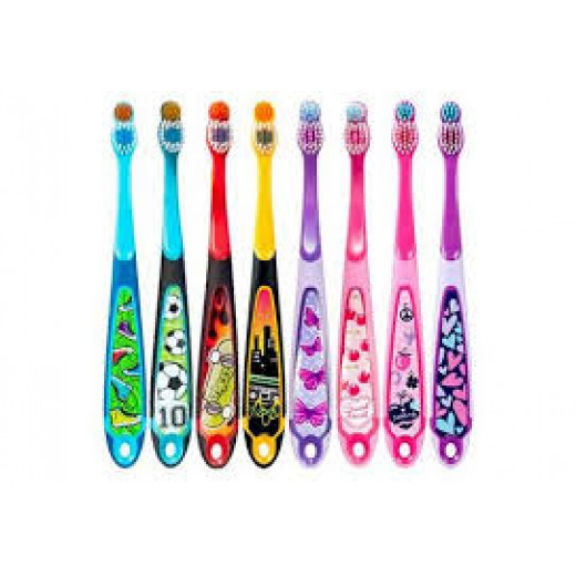 Jordan Children's Toothbrush Jordan Step 3 (6-9 years) Soft Brush with a Cap for Travel - Pink