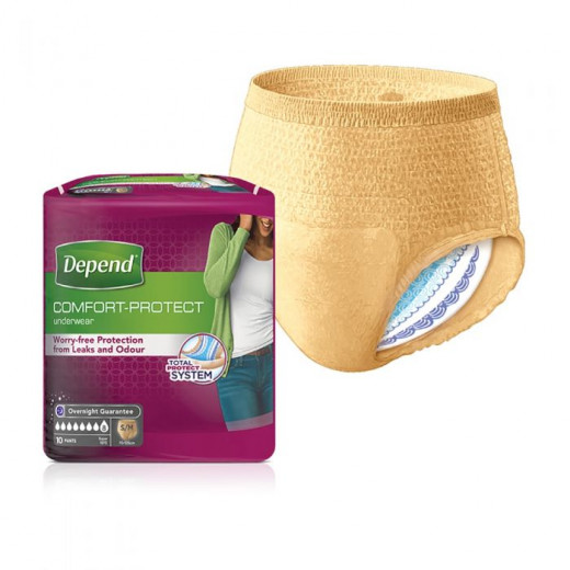 Depend Comfort Protect Underwear for Women, Super Pants for Female S/M, 10 pcs