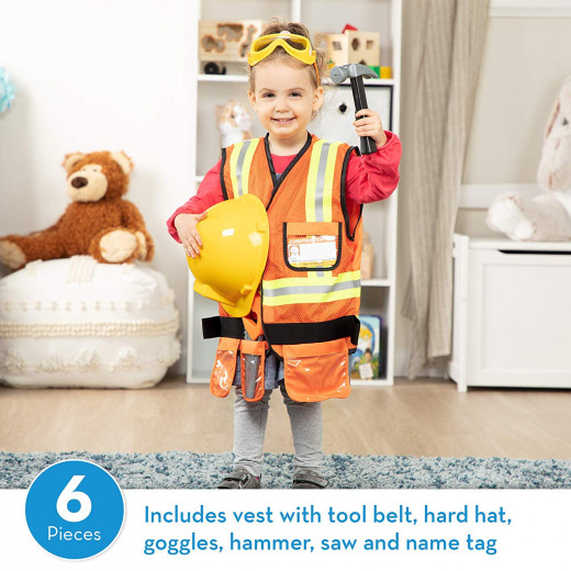 Melissa & Doug Construction Worker Role Play Costume Set, 3-6 years