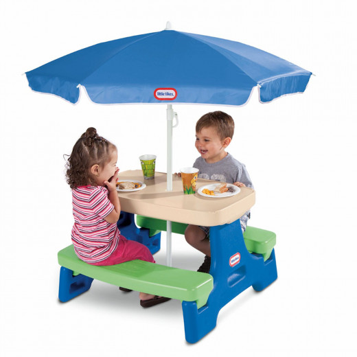طاولة النزهات مع مظلة من ليتل تايكس - ازرق \ اخضر