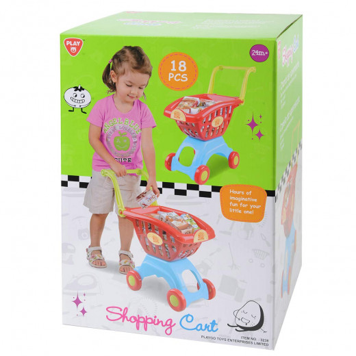 PlayGo My Little Shopping Red Cart, 18 pcs