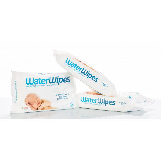 WaterWipes Sensitive Unscented Baby Wipes, 4 Packs Each 60 Wipes , 240 Wipes