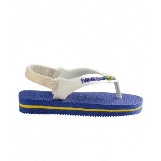 Havaianas Baby Brasil Logo, Blue, Size 20