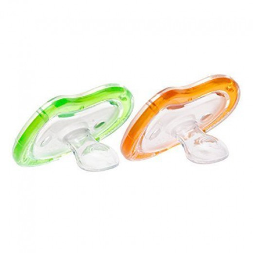 Munchkin Latch Lightweight Pacifier, +6 Months, 2-Pack, Orange &Green