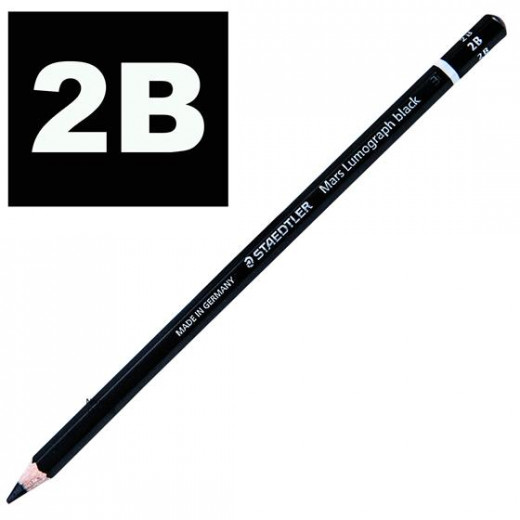 أقلام رصاص لوموجراف 2 ب، رقم 100 ، باللون الأسود، 12 قلم من ستيدلر