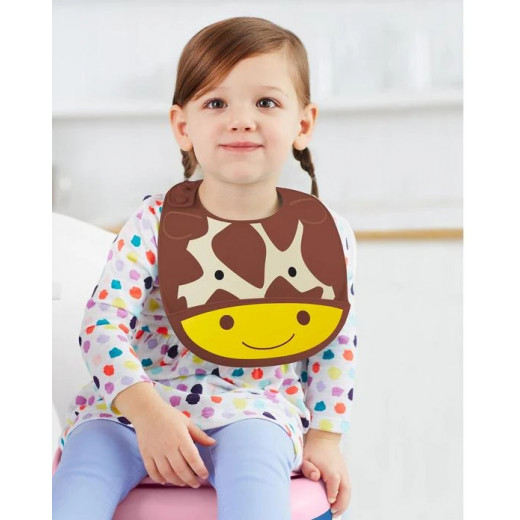 Skip Hop Zoo Fold & Go Silicone Bib Giraffe