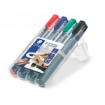 Staedtler LumoColour Permanent Marker with Chisel Tip, Pack of 4