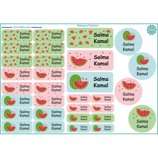Tob3a Waterproof Stickers, Watermelon