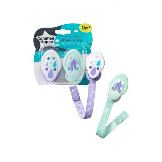 Tommee Tippee Closer to Nature Soother x2 Holder, Light Green&White