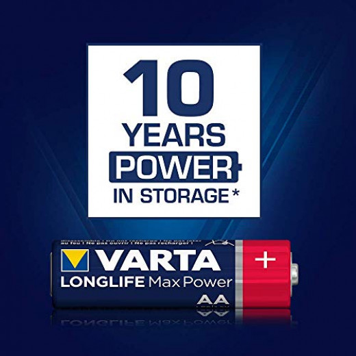 Varta 4706 Alkaline Max Tech AA Batteries, 4 Pack (Blue/Red)