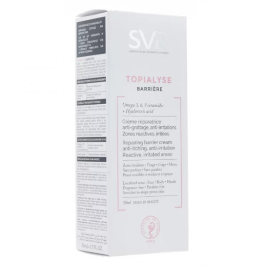 SVR Cream Topialyse Barriere For Dry, Reactive, Irritated Skin, 50 Ml