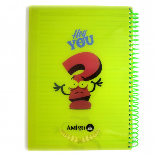 Amigo Hey you Wire Notebook, Green, 175 page, 5 subjects