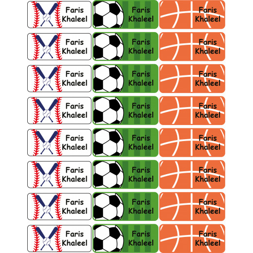ملصقات الأسماء للكتب بتصميم كرة القدم من طبعة
