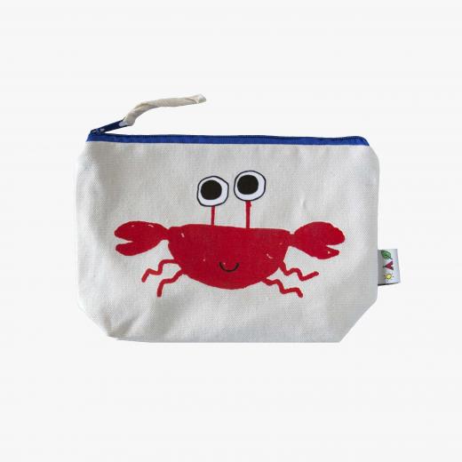 The Orenda Tribe Cotton Canvas Pouch, Crab