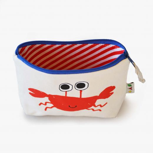 The Orenda Tribe Cotton Canvas Pouch, Crab