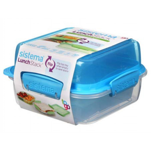 Sistema To Go Rectangle Lunch Stack Box, 1.24L - Blue