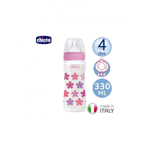 Chicco - Silicone Well-Being Bottle 330ml - Pink