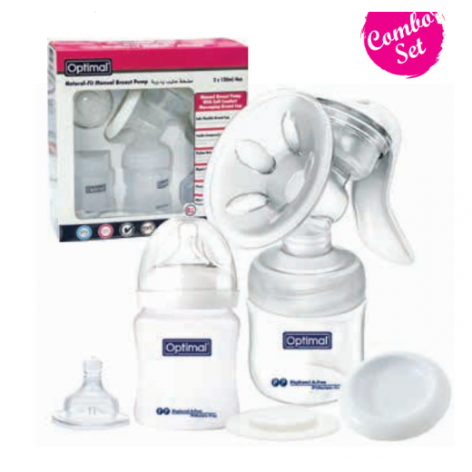 Optimal Manual Breast Pump With 2 Bottles