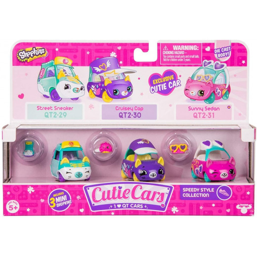 Shopkins Cutie Cars S2 3-pack, Dessert Drivers Collection, Assorted