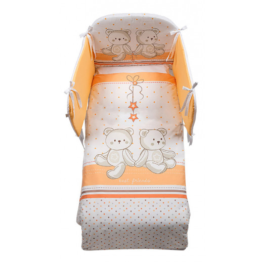 Italbaby 5 Piece Maxi Hello Bedding Set, Orange, One Size