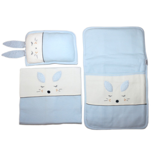 Newborn Baby Nursing Set, 3 pieces, Blue Fox