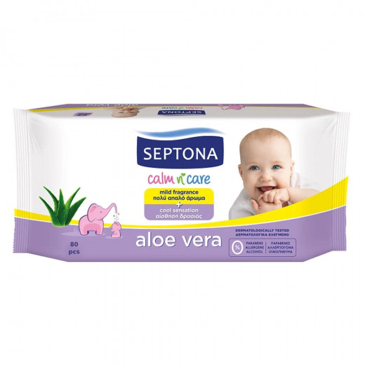 Septona Baby Wipes Aloe Vera, 80 pieces