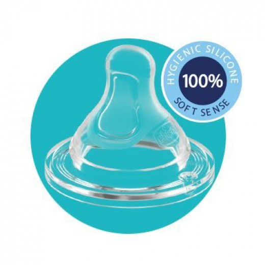 Chicco Well Being Polypropylene Bottle Slow Flow, Blue Color, 150 Ml