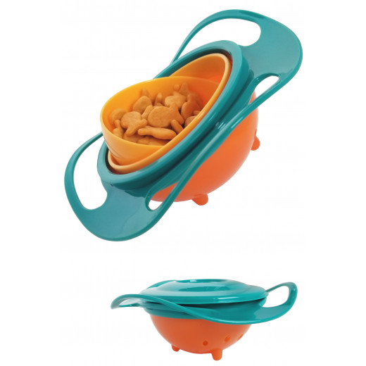 Baby Gyro Bowl Funny 360 Degree Rotate Spill-Proof Bowl with Lid