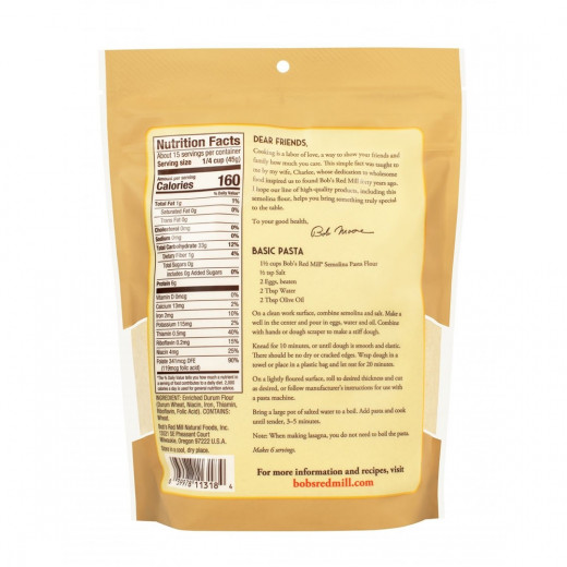 Bob's Red Mill Semolina Flour 680g