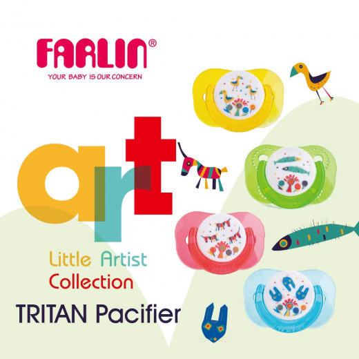 Farlin Tritan Pacifier -g- 6m+, Red&Yellow (one piece)