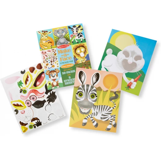 Melissa & Doug Make-a-Face Sticker Pad - Crazy Animals