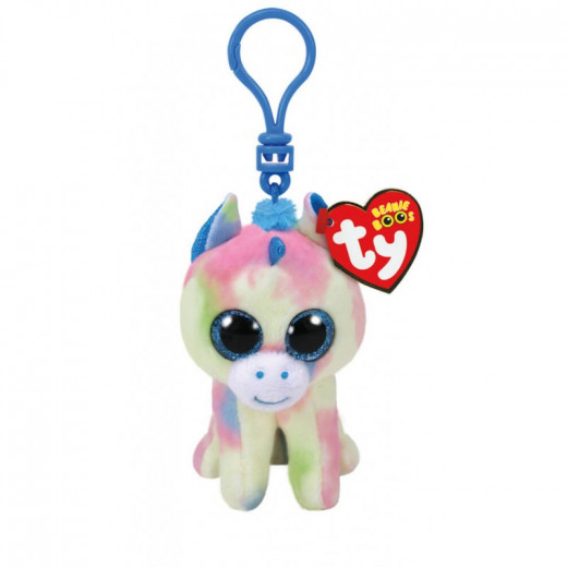 Ty 3" Blitz the Unicorn Key Clip Beanie Boos Animal Plush w/ Ty Heart Tags