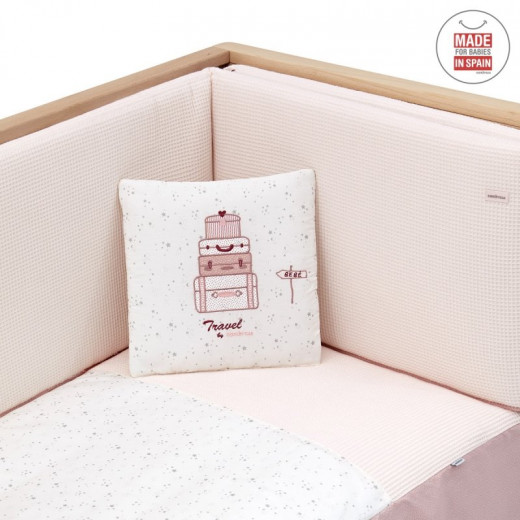 Cambrass - Set 2 Pcs.bedspread W/s Cot 60 Sky Pink 60x120x3 cm