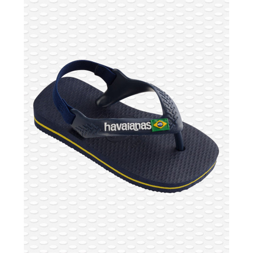 Havaianas Baby Brasil Logo II Navy Blue/citrus Yellow Size 20