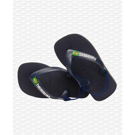 Havaianas Baby Brasil Logo II Navy Blue/citrus Yellow Size 21