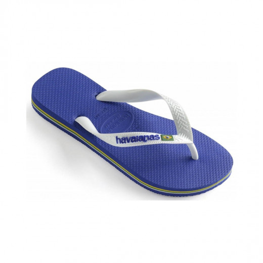 Havaianas Unisex Flip Flops Brasil Logo - Marine Blue Size 37-38