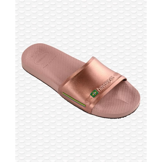 Havaianas Slide Brasil Rose/Gloden Blush Size 33-34