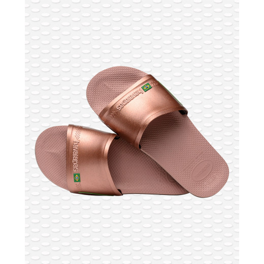 Havaianas Slide Brasil Rose/Gloden Blush Size 35-36