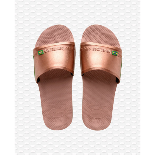 Havaianas Slide Brasil Rose/Gloden Blush Size 39-40