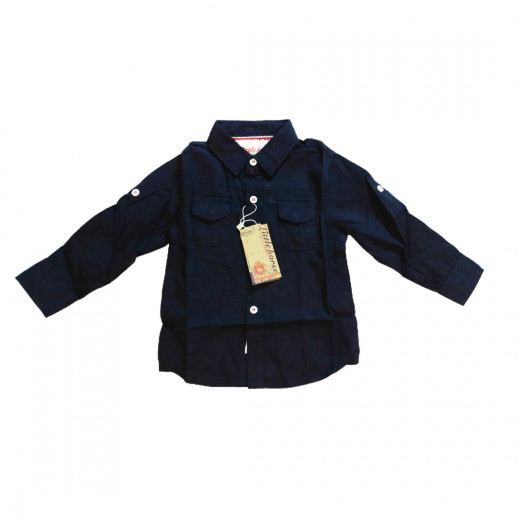 Navy Blue Long- Sleeves Shirt for Boys +3 Months