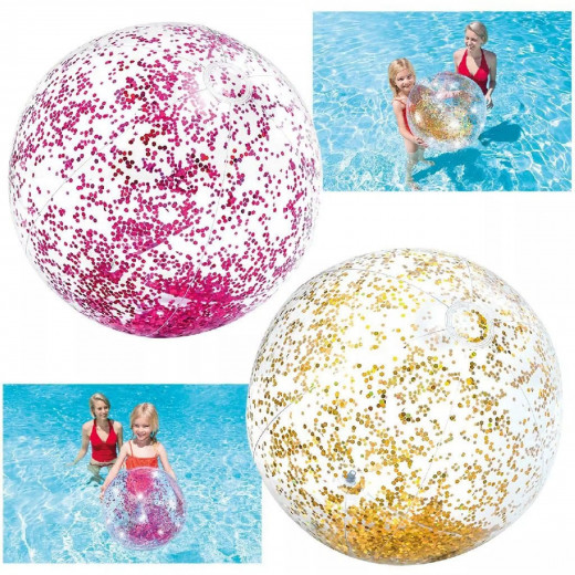 Intex Transparent Glitter Beach Ball, 1 Pack, Assorted Color